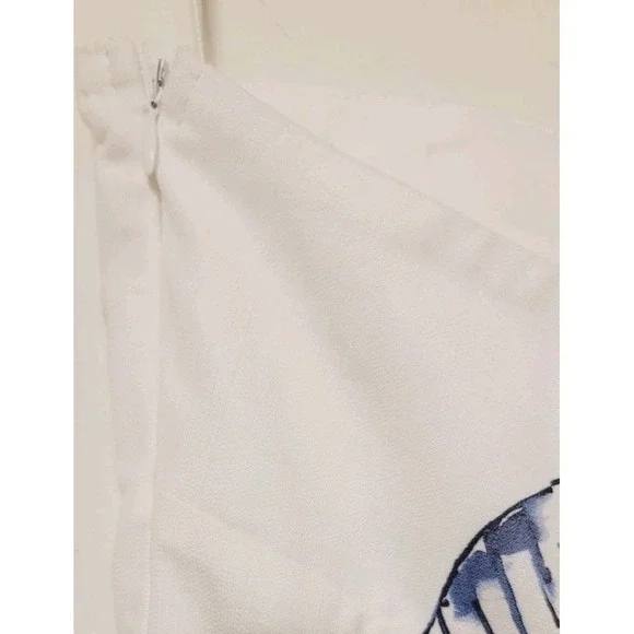 Commense Halter Maxi Dress Size Small Strapless Tie Blue White Floral Summer NWT - Picture 7 of 9